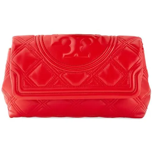 Túi Clutch Tory Burch Fleming Soft Clutch- Brilliant Red Màu Đỏ