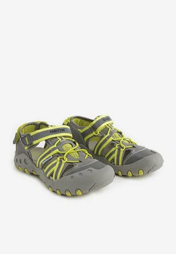 Sandals Bé Trai Geox J SAND.KYLE C MESH+PR.DBK GR Màu Xám Phối Xanh Neon Size 30