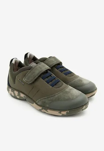 Sneakers Bé Trai Geox J NEBULA B. A TEXTILE+SUEDE Màu Xanh Rêu Size 39