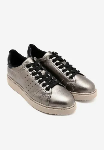 Sneakers Nữ Geox D THYMAR A PEARL.GOAT LEA Màu Be Ánh Nhũ Size 36