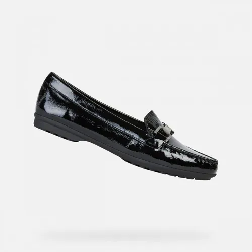 Giày Lười Nữ Geox D Elidia C - Naplack Lea Màu Đen Size 37