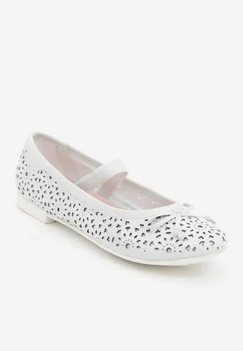 Giày Búp Bê Geox J PLIE' A NAPPA Cắt Lazer Màu Trắng Size 37