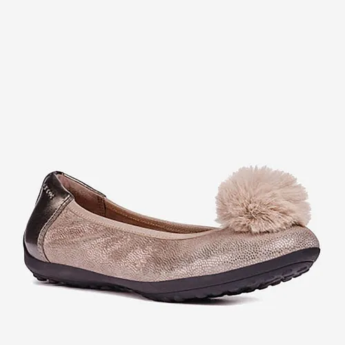 Giày Búp Bê Bé Gái GeoxJ PIUMA BAL A SHI.GOA+PRL.SY Màu Be Đậm Size 32