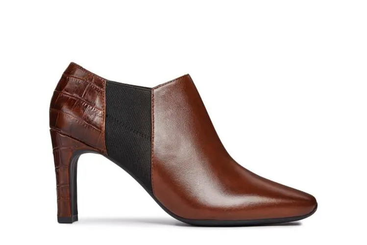 Giày Boots Nữ Geox D VIVYANNE H.C Phối Thun Màu Nâu Size 39