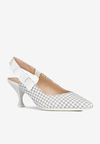 Giày Cao Gót Geox D Elisangel M.A 6cm Họa Tiết Màu Xám Size 37