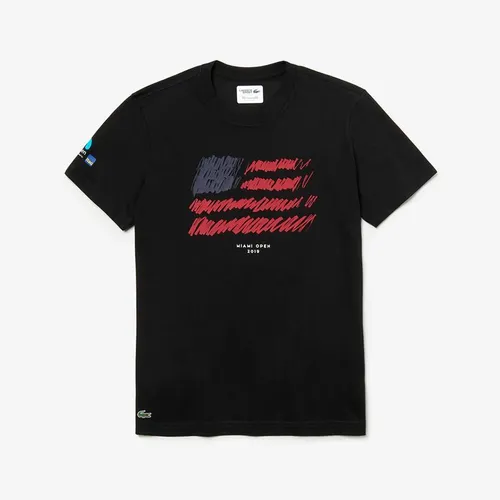 Áo Lacoste Men's Sport Miami Open Edition T-shirt In Black Màu Đen