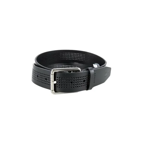 Thắt Lưng Lacoste Men’s Perforated Black Leather Belt With Roller Buckle RC3013-H02