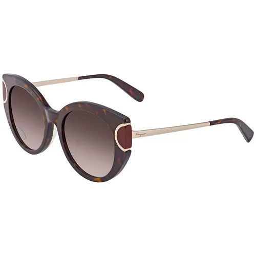 Kính Mát Salvatore Ferragamo Brown Gradient Oval Ladies Sunglasses