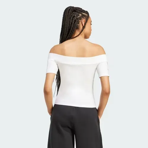 Áo thun nữ trễ vai tay ngắn Adicolor phong cách bandeau JV9741-S M