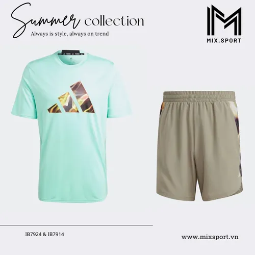 BỘ ĐỒ XUÂN HÈ NAM TẬP LUYỆN HIIT DESIGNED FOR MOVEMENT IB7924 & IB7914