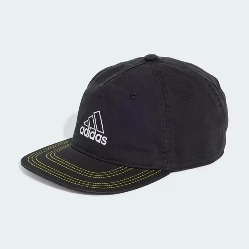 Mũ Lưỡi Trai Adidas JC6058 - Cotton 100%, Chóp Cao, Vành Thẳng, Màu Đen/Semi Solar Yellow, Phong Cách Thời Trang Dành Cho Bạn