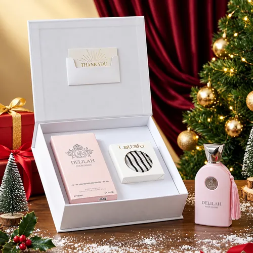 Set Quà Lễ Hội Lattafa Nước Hoa Nữ Maison Alhambra Delilah Pour Femme EDP 100ml 3 món Thanh Lịch