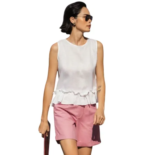 Áo Kiểu Nữ F2 Fashion & Freedom Linen Becoming Unveil AK472-T-S-0621 Màu Trắng Size S