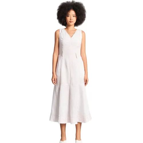Đầm Nữ F2 Fashion & Freedom Women's White Linen Dress Free Color D734-T-S-0623 Màu Trắng Size S