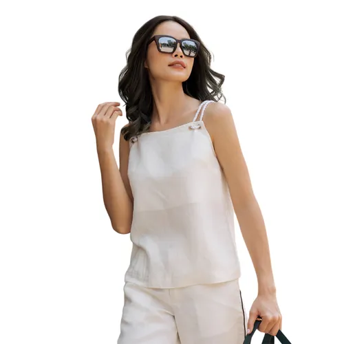 Áo Kiểu Hai Dây Nữ F2 Fashion & Freedom Linen AK378-T-S-0520 Màu Trắng Size S