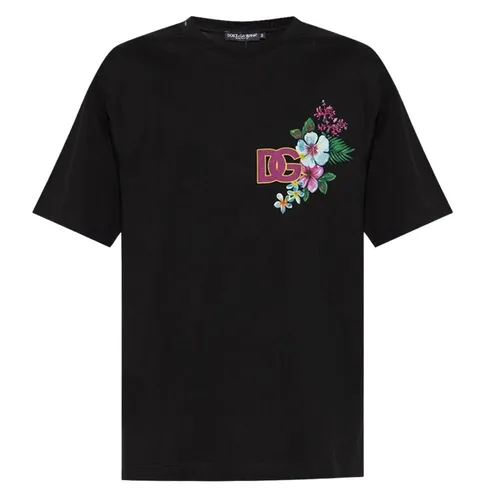 Áo Phông Nam Dolce & Gabbana D&G Black Logo Printed G8PJ0Z G7HBV N0000 Màu Đen Size 44