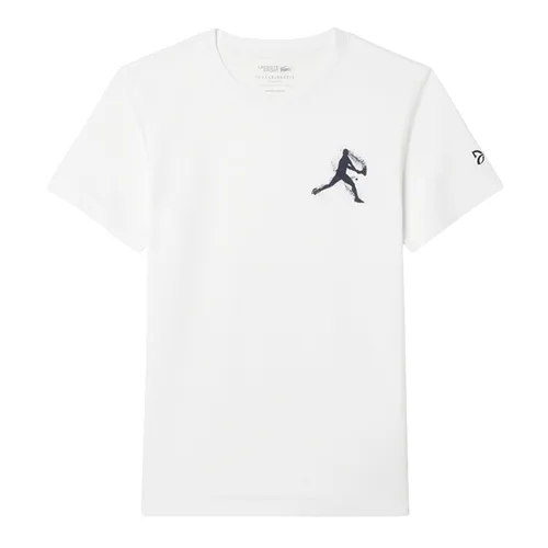 Áo Thun Nam Lacoste Tennis x Novak Djokovic TH1044 522 Tshirt Màu Trắng Size 3