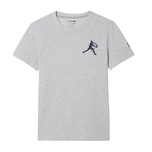 Áo Thun Nam Lacoste Tennis x Novak Djokovic TH1044 MNC Tshirt Màu Xám Size 3