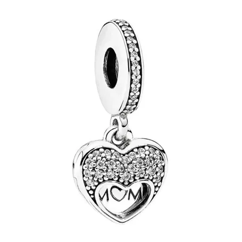 Hạt Vòng Charm Pandora I Love My Mom 792071CZ Màu Bạc