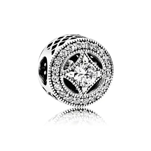 Hạt Vòng Charm Pandora Vintage Allure Clear 791970CZ Màu Bạc