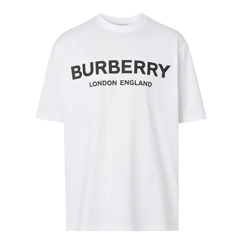 Áo Phông Nam Burberry Cotton Logo Printing Classic Short Sleeve 8026017 Tshirt Màu Trắng Size XS