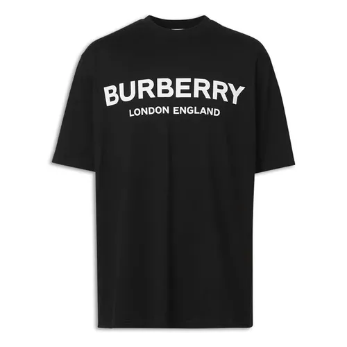 Áo Phông Nam Burberry Cotton Logo Printing Classic Short Sleeve 8026016 Tshirt Màu Đen Size XS