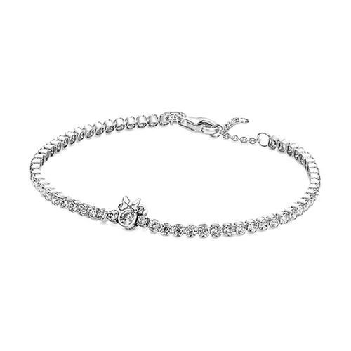 Vòng Đeo Tay Pandora Disney Minnie Mouse Tennis Bracelet 590107C01 Màu Bạc Trắng Size 16