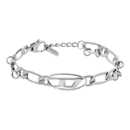 Vòng Đeo Tay Diesel Stainless Steel And Brass Chain Bracelet DX1599040 Màu Bạc