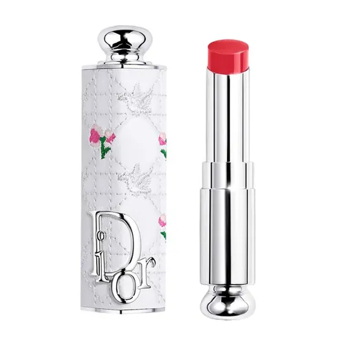 Combo Vỏ Son Dior Flowery Cannage + Lõi Son Dior Addict Glass Lipsticks 344 Pink Milly Màu Hồng Đào