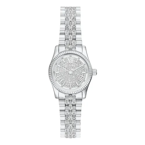 Đồng Hồ Nữ Michael Kors MK Petite Lexington Pavé Silver Tone Watch MK7577 Màu Bạc