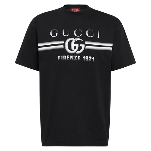 Áo Thun Nam Gucci Logo Cotton Jersey Tshirt Màu Đen Size XS