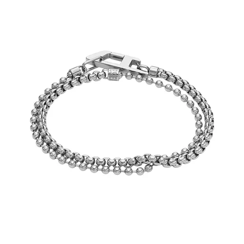 Vòng Đeo Tay Diesel Stainless Steel Chain Bracelet DX1473040 Màu Bạc