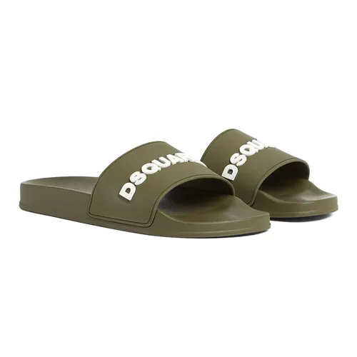 Dép Nam Dsquared2 Embossed-Logo Slides FFM002317205013 Màu Xanh Rêu Size 40