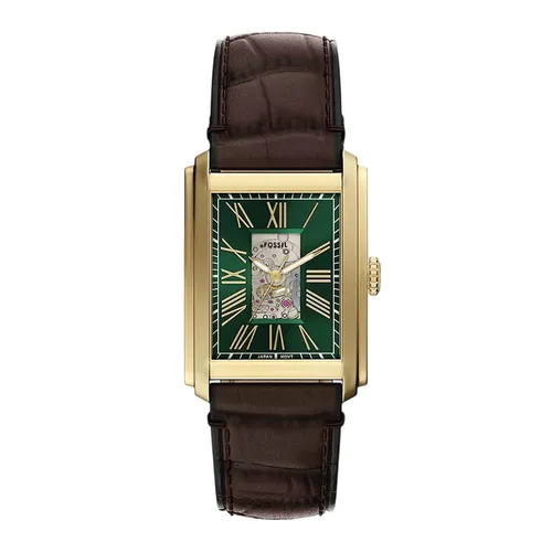 Đồng Hồ Fossil Carraway Automatic Brown Croco Leather Watch ME3271 Màu Vàng Nâu