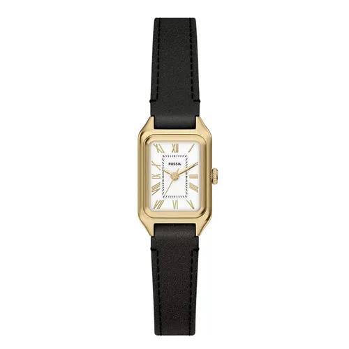 Đồng Hồ Nữ Fossil Raquel Mini Three-Hand Black Leather Watch ES5470 Màu Đen - Vàng