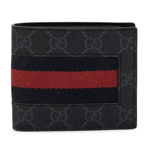 Ví Nam Gucci GG Supreme Web Wallet Leather Màu Đen
