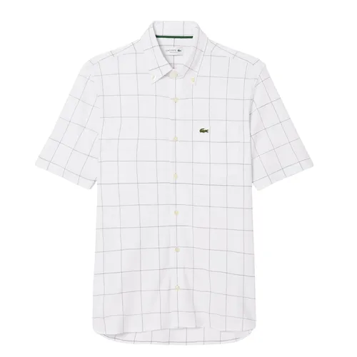Áo Sơ Mi Nam Lacoste Men's Shirt With Large Plaid Pattern CH6415 - 031 Màu Trắng Size 41