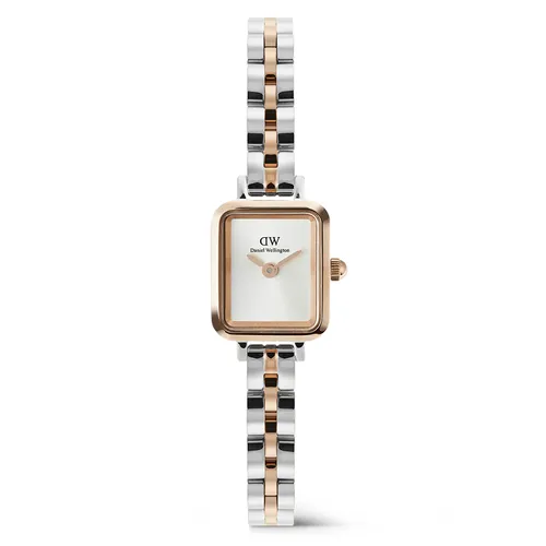 Đồng Hồ Nữ Daniel Wellington Quadro Mini Arch 3-Link Two Tone DW00100926 Màu Bạc Phối Vàng Hồng