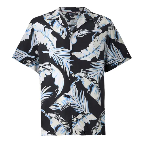 Áo Sơ Mi Cộc Tay Nam Tommy Hilfiger Lightweight Regular Fit Tropical Short Sleeve Shirt 39449 - 0GJ Màu Đen Size XS