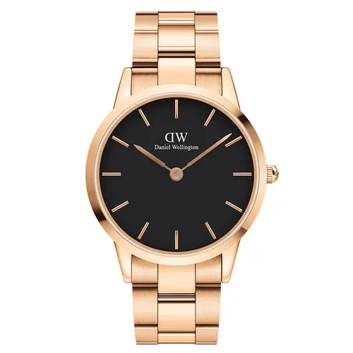 Đồng Hồ Nam Daniel Wellington Iconic Link Black Rose Gold DW00100344 Màu Vàng Hồng