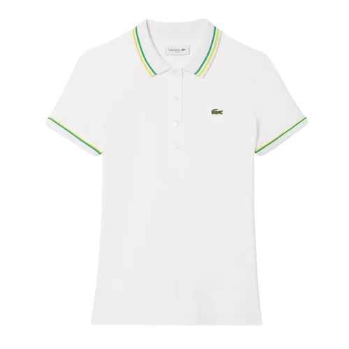 Áo Polo Nữ Lacoste Women's L.12.D Slim Fit Jersey Polo DF9599 55G FWI Màu Trắng Size 34