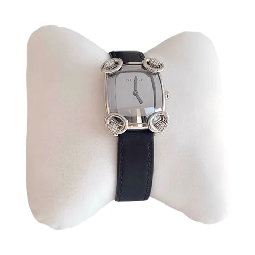 Đồng Hồ Nữ Gucci Horsebit Cocktail Diamond Quartz Màu Bạc - Đen