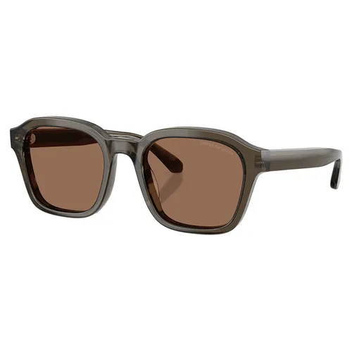 Kính Mát Nam Emporio Armani Shiny Transparent Gray Sunglasses EA4245U 624973 Màu Xám - Nâu