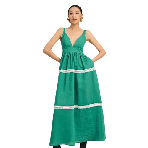 Váy Xòe Nữ F2 Fashion & Freedom Women's The Art Of Styling D758-XL-S-0923 Màu Xanh Lá Size S
