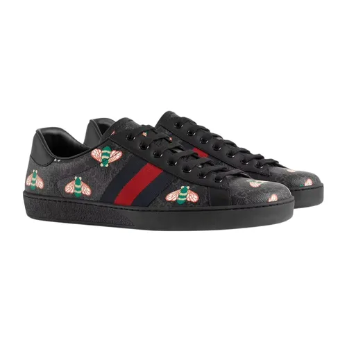 Giày Sneaker Nam Gucci Men’s Bee Print Ace ‎429445-UIE10-1095 Màu Đen Size 41