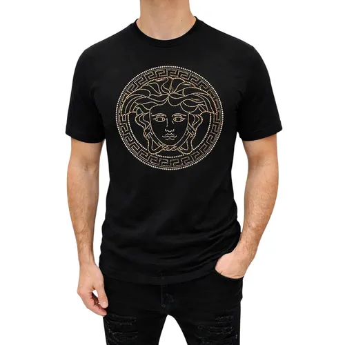 Áo Phông Nam Versace Medusa Circle Print Tee White 1014430 Màu Đen Size XS