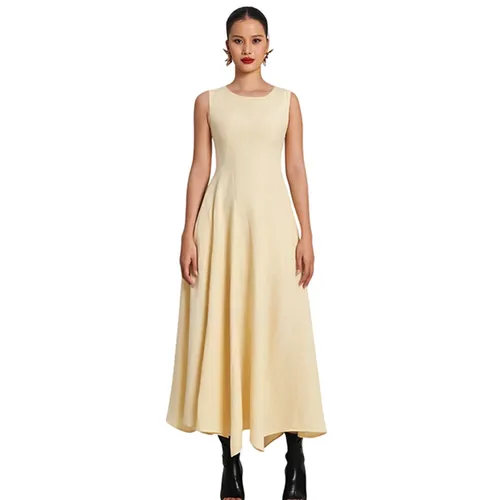 Váy Xòe Nữ F2 Fashion & Freedom Golden Girl Women's Linen Dress D770-V-S-0923 Màu Vàng Size S