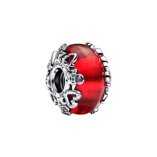 Hạt Vòng Charm Pandora Christmas Magic Murano Glass Charm 793597C00 Màu Đỏ Bạc