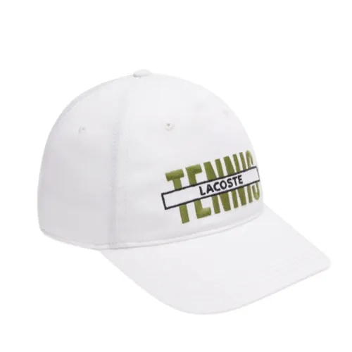 Mũ Unisex Lacoste Baseball Cap Cotton Gabardine Material Embroidered Pattern RK0809 53N 70V Màu Trắng