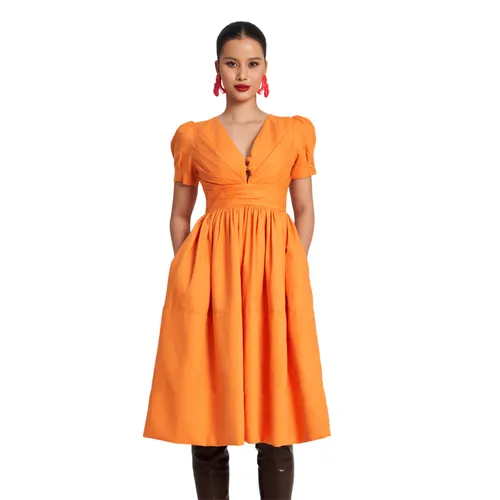 Váy Linen Nữ F2 Fashion & Freedom D741-C-S-0923 Màu Cam Size S